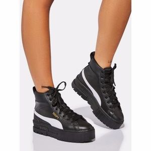 Puma Black Mayze Mid platform Sneakers